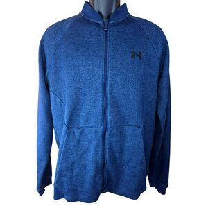 Under Armour Mens Fitted Full-Zip Sweatshirt Jacket Large Baseball Collar